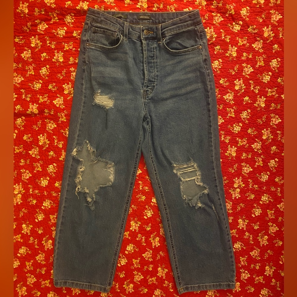 Wild Fable Distressed Highest Rise Straight Leg Jeans Women’s Size 8